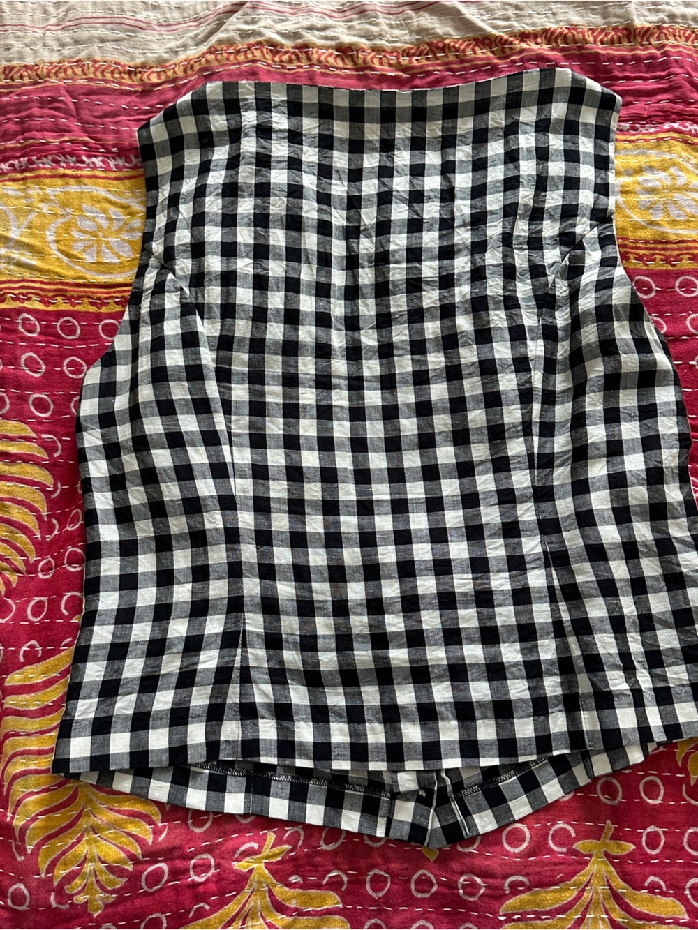Doen Hayden Top ~ Black Marilyn Gingham - Picture 6 of 7